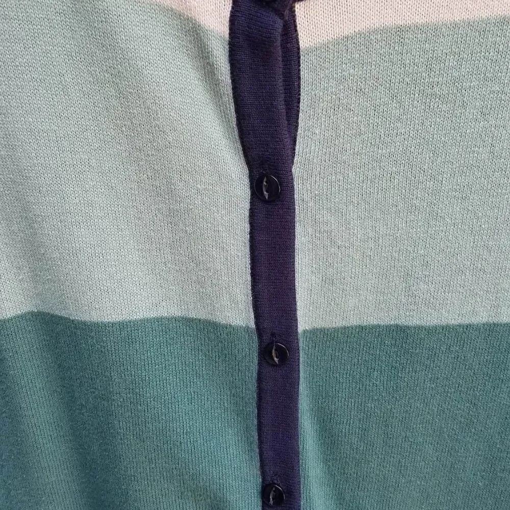 C J Banks Shades of Green Cotton Cardigan size 1X